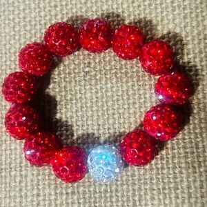 Radiant Red and White Beaded Bracelet